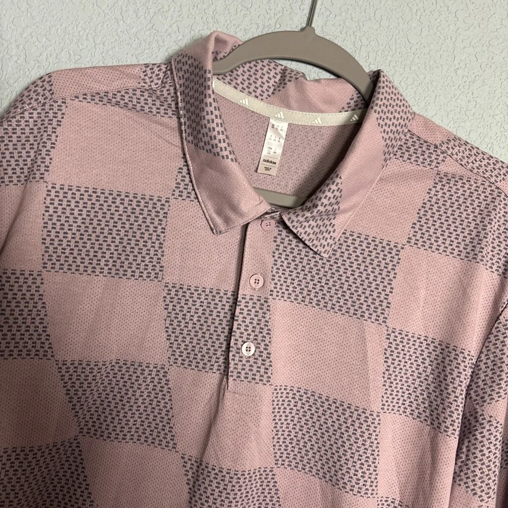 NWT Adidas Wavy Mesh Polo Shirt Mens Size 2XL Lite Purple Golf Casual